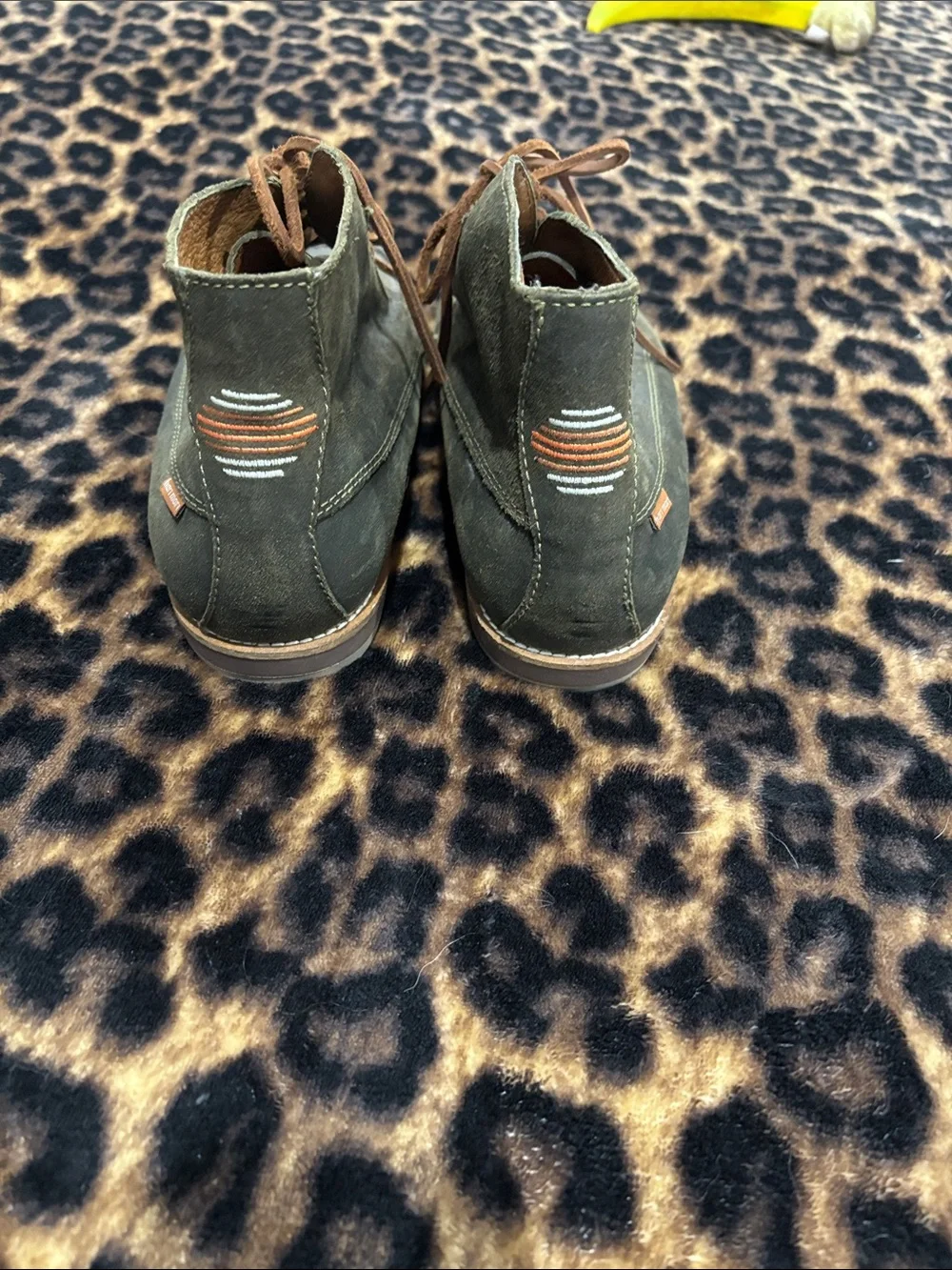 Men's Olive Suede Lace-Up Chukka Boots by Harimari size 11